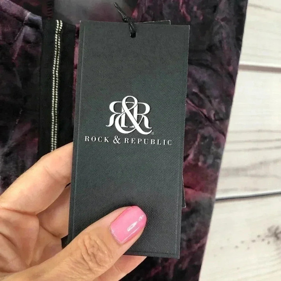 Rock & Republic Marbled Velvet Sleeveless Hi Low S - Picture 7 of 9